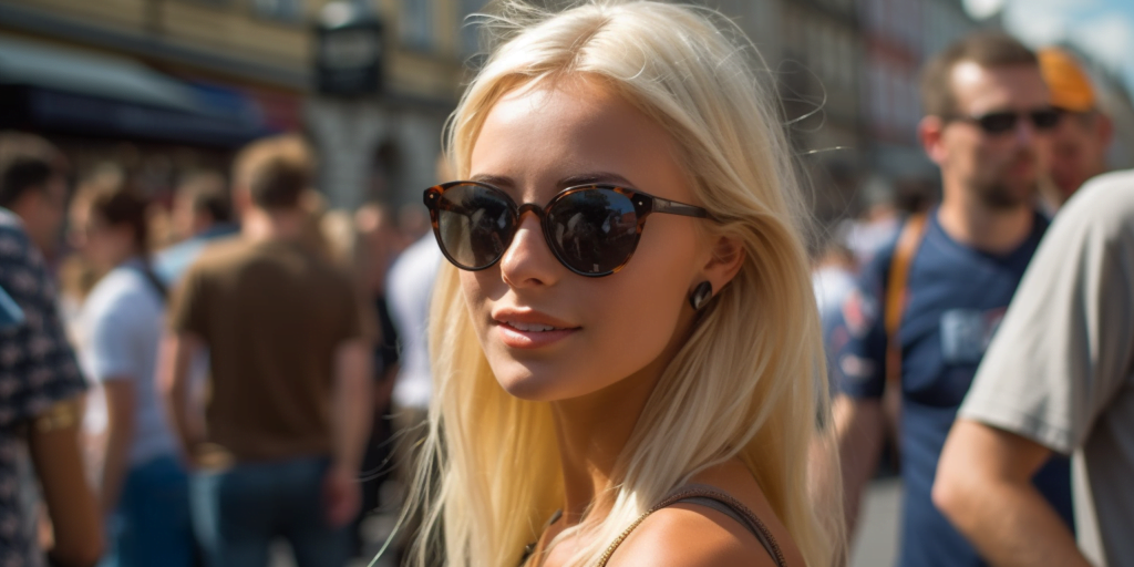 Kvinde med flotte solbriller